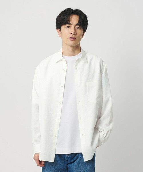 BEAUTY&YOUTH UNITED ARROWS / ビューティー&ユース ユナイテッドアローズ シャツ・ブラウス | ライト リネンタッチ レギュラー シャツ FORM TAPERD型 | 詳細1