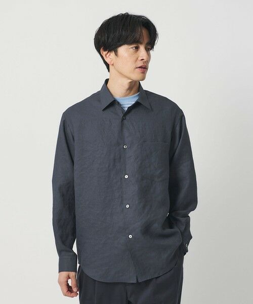 BEAUTY&YOUTH UNITED ARROWS / ビューティー&ユース ユナイテッドアローズ シャツ・ブラウス | ライト リネンタッチ レギュラー シャツ FORM TAPERD型 | 詳細8