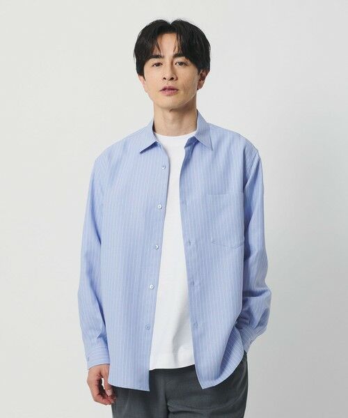 BEAUTY&YOUTH UNITED ARROWS / ビューティー&ユース ユナイテッドアローズ シャツ・ブラウス | ライト リネンタッチ ストライプ レギュラー シャツ FORM TAPERD型 | 詳細1