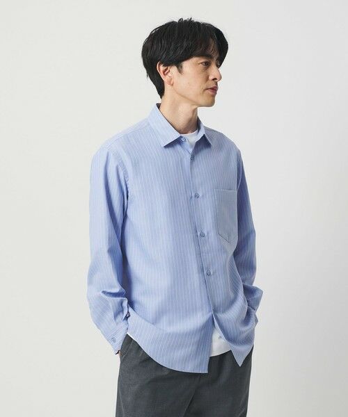 BEAUTY&YOUTH UNITED ARROWS / ビューティー&ユース ユナイテッドアローズ シャツ・ブラウス | ライト リネンタッチ ストライプ レギュラー シャツ FORM TAPERD型 | 詳細4