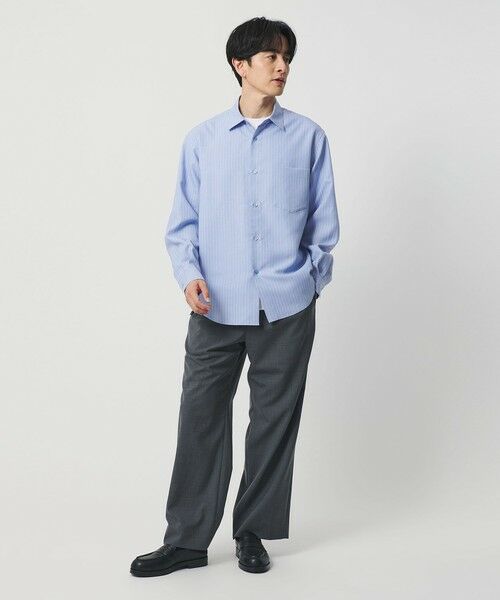 BEAUTY&YOUTH UNITED ARROWS / ビューティー&ユース ユナイテッドアローズ シャツ・ブラウス | ライト リネンタッチ ストライプ レギュラー シャツ FORM TAPERD型 | 詳細5