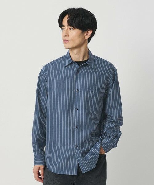 BEAUTY&YOUTH UNITED ARROWS / ビューティー&ユース ユナイテッドアローズ シャツ・ブラウス | ライト リネンタッチ ストライプ レギュラー シャツ FORM TAPERD型 | 詳細13