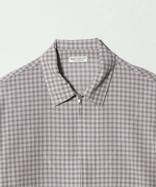 BEAUTY&YOUTH UNITED ARROWS / ビューティー&ユース ユナイテッドアローズ シャツ・ブラウス | シャーリング チェック ジップシャツ | 詳細8