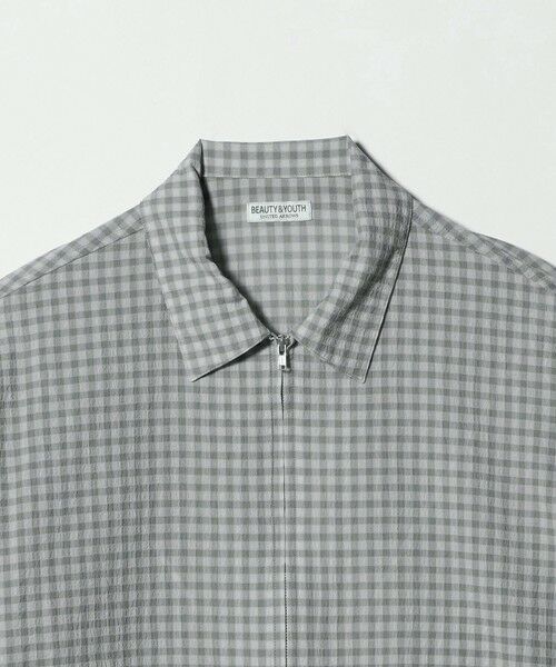 BEAUTY&YOUTH UNITED ARROWS / ビューティー&ユース ユナイテッドアローズ シャツ・ブラウス | シャーリング チェック ジップシャツ | 詳細2