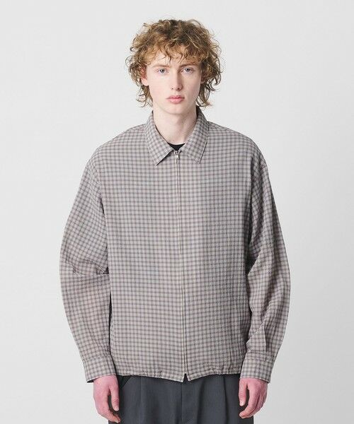 BEAUTY&YOUTH UNITED ARROWS / ビューティー&ユース ユナイテッドアローズ シャツ・ブラウス | シャーリング チェック ジップシャツ | 詳細3