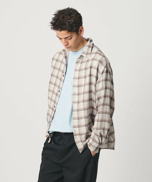 BEAUTY&YOUTH UNITED ARROWS / ビューティー&ユース ユナイテッドアローズ シャツ・ブラウス | レイヤード オンブレチェック レギュラー シャツ GRANDE TAPERD型（LT.GRAY）