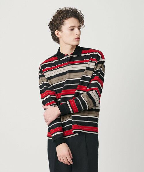 BEAUTY&YOUTH UNITED ARROWS / ビューティー&ユース ユナイテッドアローズ カットソー | マルチ ボーダー ロング スリーブ ポロカラー カットソー | 詳細1