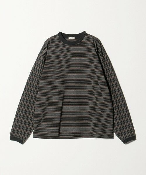 BEAUTY&YOUTH UNITED ARROWS / ビューティー&ユース ユナイテッドアローズ カットソー | オルタネイトボーダー ボリュームスリーブ クルーネック カットソー（BLACK）