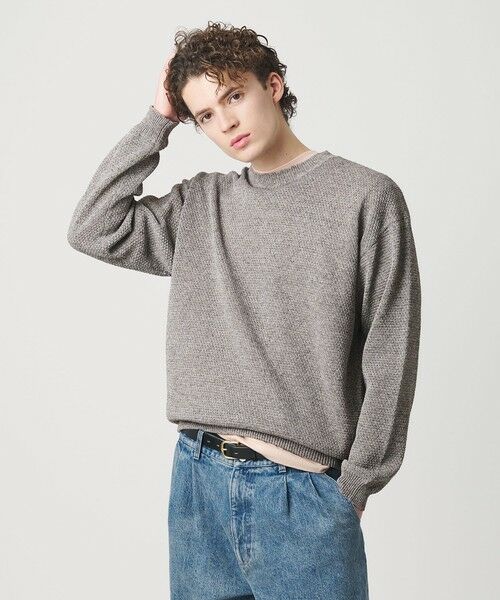 BEAUTY&YOUTH UNITED ARROWS / ビューティー&ユース ユナイテッドアローズ ニット・セーター | リネンブレンド メランジ クルーネック ニット ウォッシャブル | 詳細1