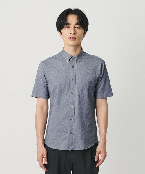 BEAUTY&YOUTH UNITED ARROWS / ビューティー&ユース ユナイテッドアローズ シャツ・ブラウス | クイック ストレッチ シャンブレー ボタンダウン 半袖シャツ SLIM型 吸水速乾機能付き | 詳細8