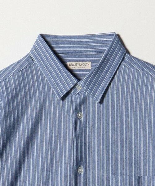 BEAUTY&YOUTH UNITED ARROWS / ビューティー&ユース ユナイテッドアローズ シャツ・ブラウス | クイック ストレッチ ストライプ シャンブレー ボタンダウン 半袖シャツ SLIM型 吸水速乾機能付き | 詳細8