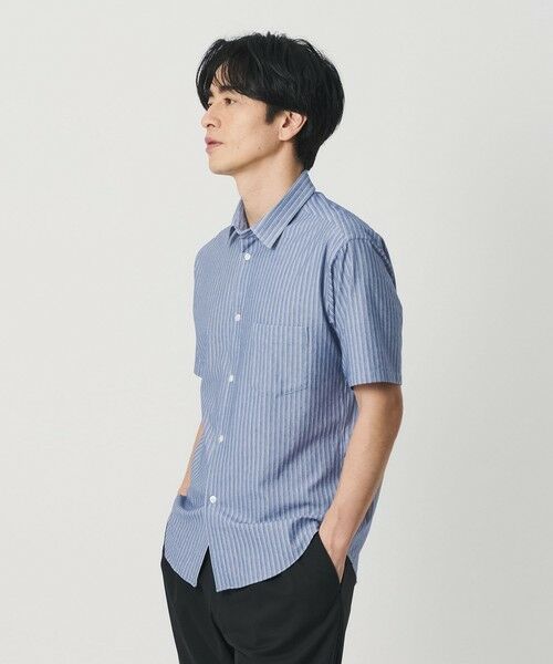 BEAUTY&YOUTH UNITED ARROWS / ビューティー&ユース ユナイテッドアローズ シャツ・ブラウス | クイック ストレッチ ストライプ シャンブレー ボタンダウン 半袖シャツ SLIM型 吸水速乾機能付き | 詳細2