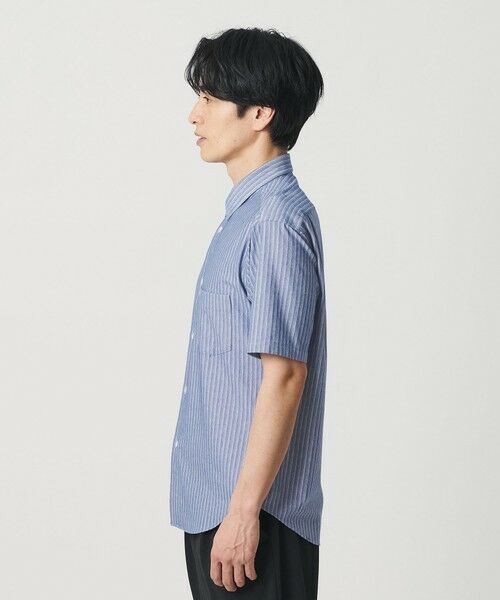 BEAUTY&YOUTH UNITED ARROWS / ビューティー&ユース ユナイテッドアローズ シャツ・ブラウス | クイック ストレッチ ストライプ シャンブレー ボタンダウン 半袖シャツ SLIM型 吸水速乾機能付き | 詳細5