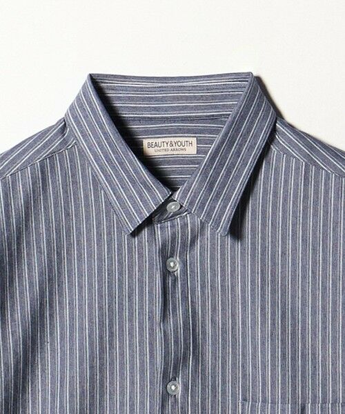 BEAUTY&YOUTH UNITED ARROWS / ビューティー&ユース ユナイテッドアローズ シャツ・ブラウス | クイック ストレッチ ストライプ シャンブレー ボタンダウン 半袖シャツ SLIM型 吸水速乾機能付き | 詳細5