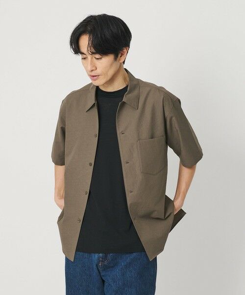 BEAUTY&YOUTH UNITED ARROWS / ビューティー&ユース ユナイテッドアローズ シャツ・ブラウス | KOMATSU PACK キャンプカラー ショートスリーブ シャツ GRANDE型 セットアップ対応 撥水 ウォッシャブル（MOCA）