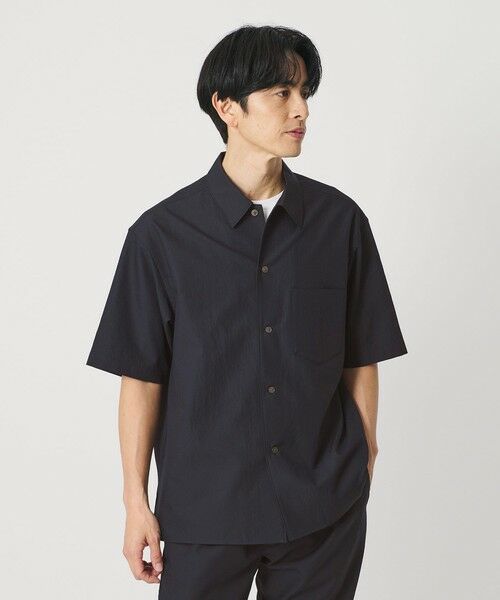 BEAUTY&YOUTH UNITED ARROWS / ビューティー&ユース ユナイテッドアローズ シャツ・ブラウス | KOMATSU PACK キャンプカラー ショートスリーブ シャツ GRANDE型 セットアップ対応 撥水 ウォッシャブル（NAVY）