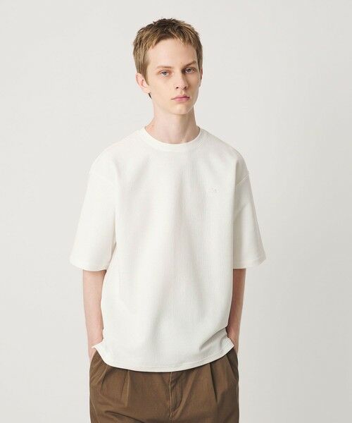 BEAUTY&YOUTH UNITED ARROWS / ビューティー&ユース ユナイテッドアローズ Tシャツ | <LACOSTE for BEAUTY&YOUTH>ワントーン ショートスリーブ Tシャツ(WHITE)