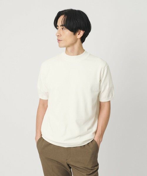 BEAUTY&YOUTH UNITED ARROWS / ビューティー&ユース ユナイテッドアローズ ニット・セーター | デオドラント ジャケットネック ニット 抗菌防臭 ウォッシャブル（WHITE）