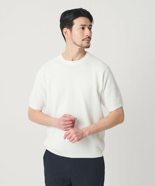 BEAUTY&YOUTH UNITED ARROWS / ビューティー&ユース ユナイテッドアローズ Tシャツ | 【WEB限定 WARDROBE SMART】マシーンウォッシュ ピケニット Tシャツ【抗菌防臭】 | 詳細1