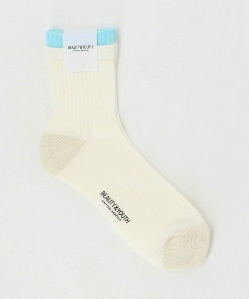 BEAUTY&YOUTH UNITED ARROWS / ビューティー&ユース ユナイテッドアローズ ソックス | レイヤード リブ パイル クウォータ— ソックス（OFF WHITE）