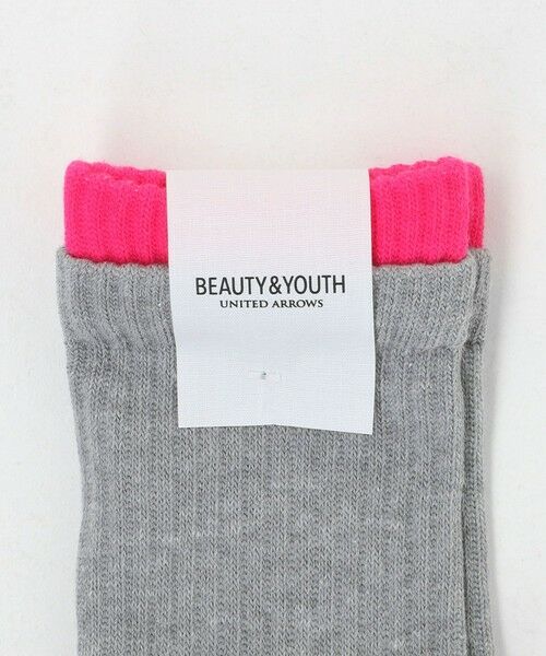 BEAUTY&YOUTH UNITED ARROWS / ビューティー&ユース ユナイテッドアローズ ソックス | レイヤード リブ パイル クウォータ— ソックス | 詳細8