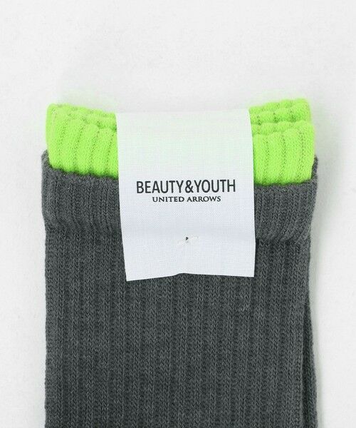 BEAUTY&YOUTH UNITED ARROWS / ビューティー&ユース ユナイテッドアローズ ソックス | レイヤード リブ パイル クウォータ— ソックス | 詳細11