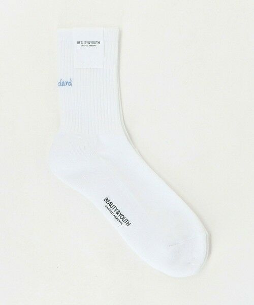 BEAUTY&YOUTH UNITED ARROWS / ビューティー&ユース ユナイテッドアローズ ソックス | フリーダム スタンダード エンブロイダリー ロゴ クウォーター ソックス（WHITE）