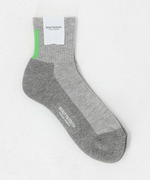 BEAUTY&YOUTH UNITED ARROWS / ビューティー&ユース ユナイテッドアローズ ソックス | バック ライン クウォーター ソックス（DK.GRAY）