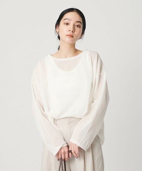 BEAUTY&YOUTH UNITED ARROWS / ビューティー&ユース ユナイテッドアローズ ニット・セーター | 麻ブレンド ルーズ ボートネック ニットプルオーバー ウォッシャブル | 詳細1