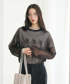 BEAUTY&YOUTH UNITED ARROWS / ビューティー&ユース ユナイテッドアローズ ニット・セーター | レーヨンナイロン ライン シアーニット プルオーバー ウォッシャブル