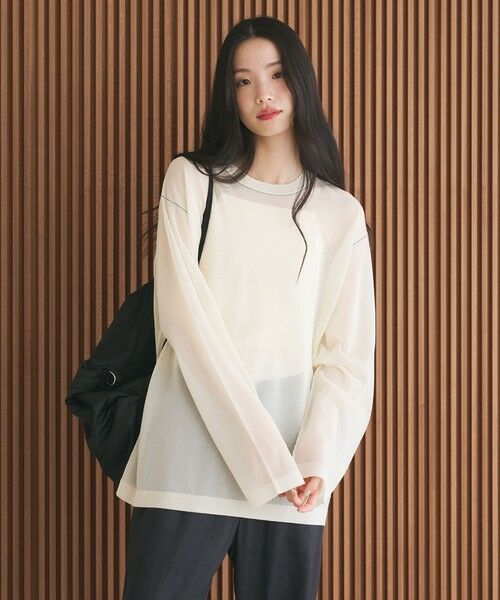 BEAUTY&YOUTH UNITED ARROWS / ビューティー&ユース ユナイテッドアローズ ニット・セーター | レーヨンナイロン ライン シアーニット プルオーバー ウォッシャブル | 詳細2