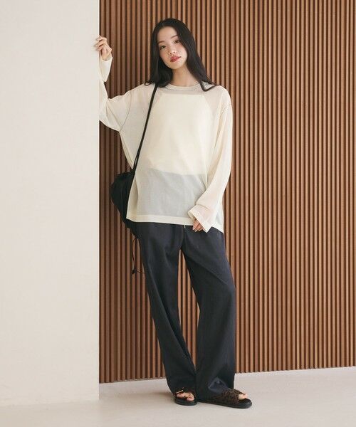 BEAUTY&YOUTH UNITED ARROWS / ビューティー&ユース ユナイテッドアローズ ニット・セーター | レーヨンナイロン ライン シアーニット プルオーバー ウォッシャブル | 詳細3