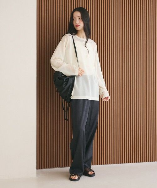 BEAUTY&YOUTH UNITED ARROWS / ビューティー&ユース ユナイテッドアローズ ニット・セーター | レーヨンナイロン ライン シアーニット プルオーバー ウォッシャブル | 詳細4