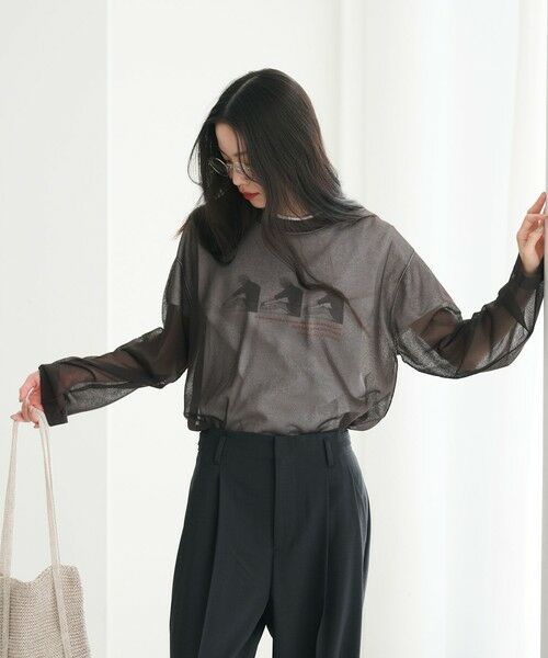 BEAUTY&YOUTH UNITED ARROWS / ビューティー&ユース ユナイテッドアローズ ニット・セーター | レーヨンナイロン ライン シアーニット プルオーバー ウォッシャブル | 詳細10