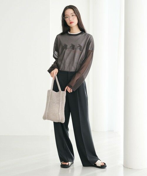 BEAUTY&YOUTH UNITED ARROWS / ビューティー&ユース ユナイテッドアローズ ニット・セーター | レーヨンナイロン ライン シアーニット プルオーバー ウォッシャブル | 詳細11