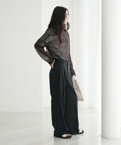 BEAUTY&YOUTH UNITED ARROWS / ビューティー&ユース ユナイテッドアローズ ニット・セーター | レーヨンナイロン ライン シアーニット プルオーバー ウォッシャブル | 詳細12