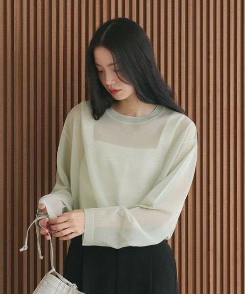 BEAUTY&YOUTH UNITED ARROWS / ビューティー&ユース ユナイテッドアローズ ニット・セーター | レーヨンナイロン ライン シアーニット プルオーバー ウォッシャブル | 詳細21