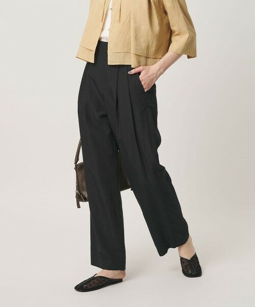 BEAUTY&YOUTH UNITED ARROWS / ビューティー&ユース ユナイテッドアローズ その他パンツ | 麻ブレンド バックゴム タック ワイドパンツ | 詳細2