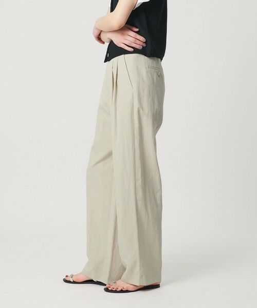 BEAUTY&YOUTH UNITED ARROWS / ビューティー&ユース ユナイテッドアローズ その他パンツ | 麻ブレンド バックゴム タック ワイドパンツ | 詳細5
