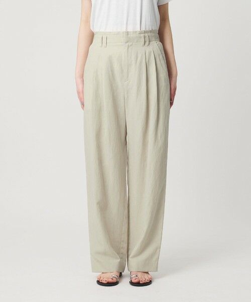 BEAUTY&YOUTH UNITED ARROWS / ビューティー&ユース ユナイテッドアローズ その他パンツ | 麻ブレンド バックゴム タック ワイドパンツ | 詳細8