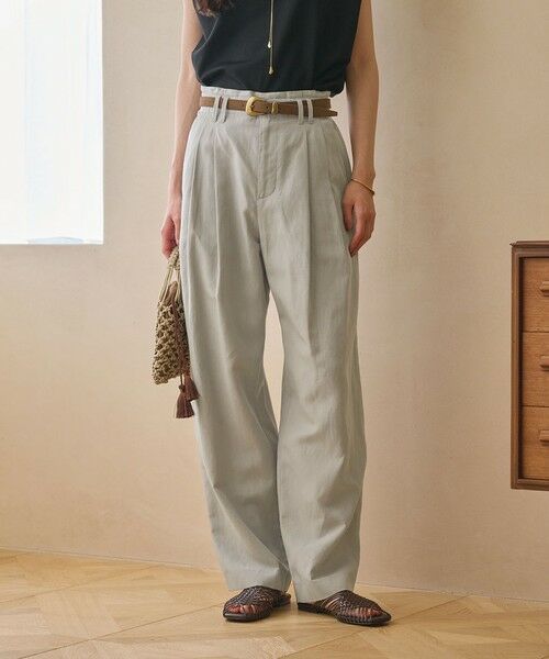 BEAUTY&YOUTH UNITED ARROWS / ビューティー&ユース ユナイテッドアローズ その他パンツ | 麻ブレンド バックゴム タック ワイドパンツ | 詳細13