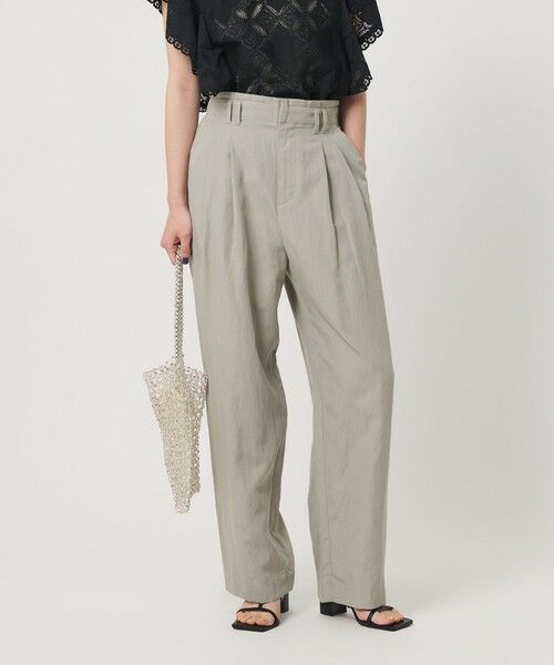 BEAUTY&YOUTH UNITED ARROWS / ビューティー&ユース ユナイテッドアローズ その他パンツ | 麻ブレンド バックゴム タック ワイドパンツ | 詳細17