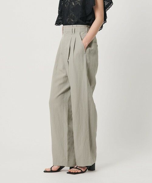 BEAUTY&YOUTH UNITED ARROWS / ビューティー&ユース ユナイテッドアローズ その他パンツ | 麻ブレンド バックゴム タック ワイドパンツ | 詳細18