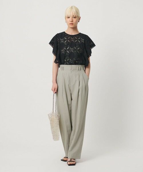 BEAUTY&YOUTH UNITED ARROWS / ビューティー&ユース ユナイテッドアローズ その他パンツ | 麻ブレンド バックゴム タック ワイドパンツ | 詳細19
