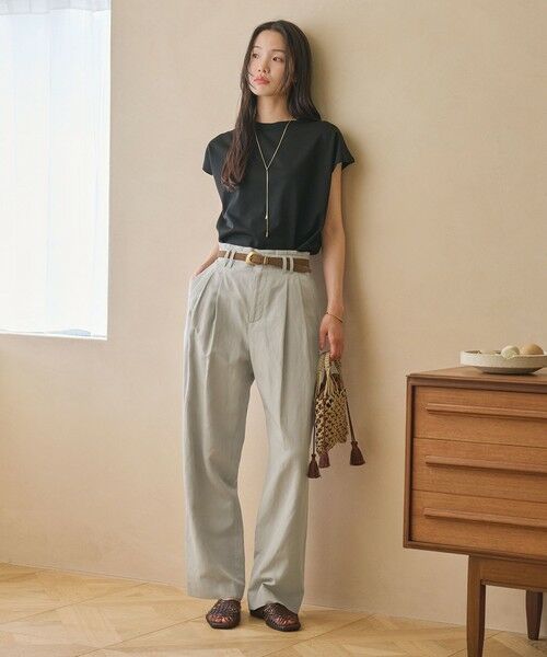 BEAUTY&YOUTH UNITED ARROWS / ビューティー&ユース ユナイテッドアローズ その他パンツ | 麻ブレンド バックゴム タック ワイドパンツ | 詳細16