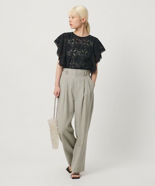 BEAUTY&YOUTH UNITED ARROWS / ビューティー&ユース ユナイテッドアローズ その他パンツ | 麻ブレンド バックゴム タック ワイドパンツ | 詳細20