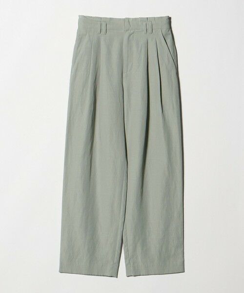 BEAUTY&YOUTH UNITED ARROWS / ビューティー&ユース ユナイテッドアローズ その他パンツ | 麻ブレンド バックゴム タック ワイドパンツ(OLIVE)