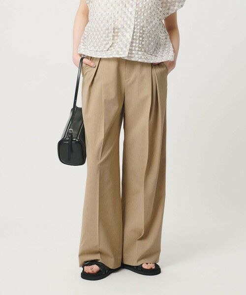 BEAUTY&YOUTH UNITED ARROWS / ビューティー&ユース ユナイテッドアローズ その他パンツ | 2タック ワイドパンツ 吸水速乾 防シワ（BEIGE）