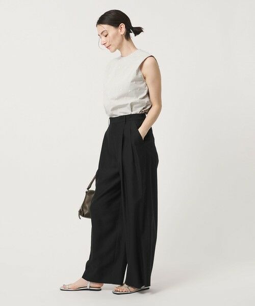 BEAUTY&YOUTH UNITED ARROWS / ビューティー&ユース ユナイテッドアローズ その他パンツ | セルロースナイロン ツイル タック ワイドパンツ ウォッシャブル | 詳細3