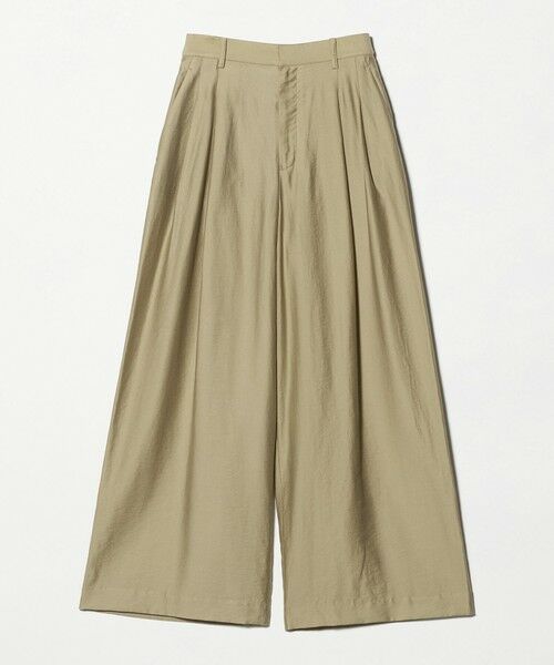 BEAUTY&YOUTH UNITED ARROWS / ビューティー&ユース ユナイテッドアローズ その他パンツ | セルロースナイロン ツイル タック ワイドパンツ ウォッシャブル（BEIGE）